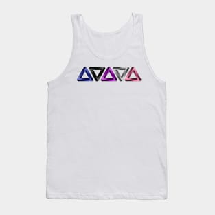 Gender Fluid Pride Flag Colored Twisted Triangles Optical Illusions Tank Top